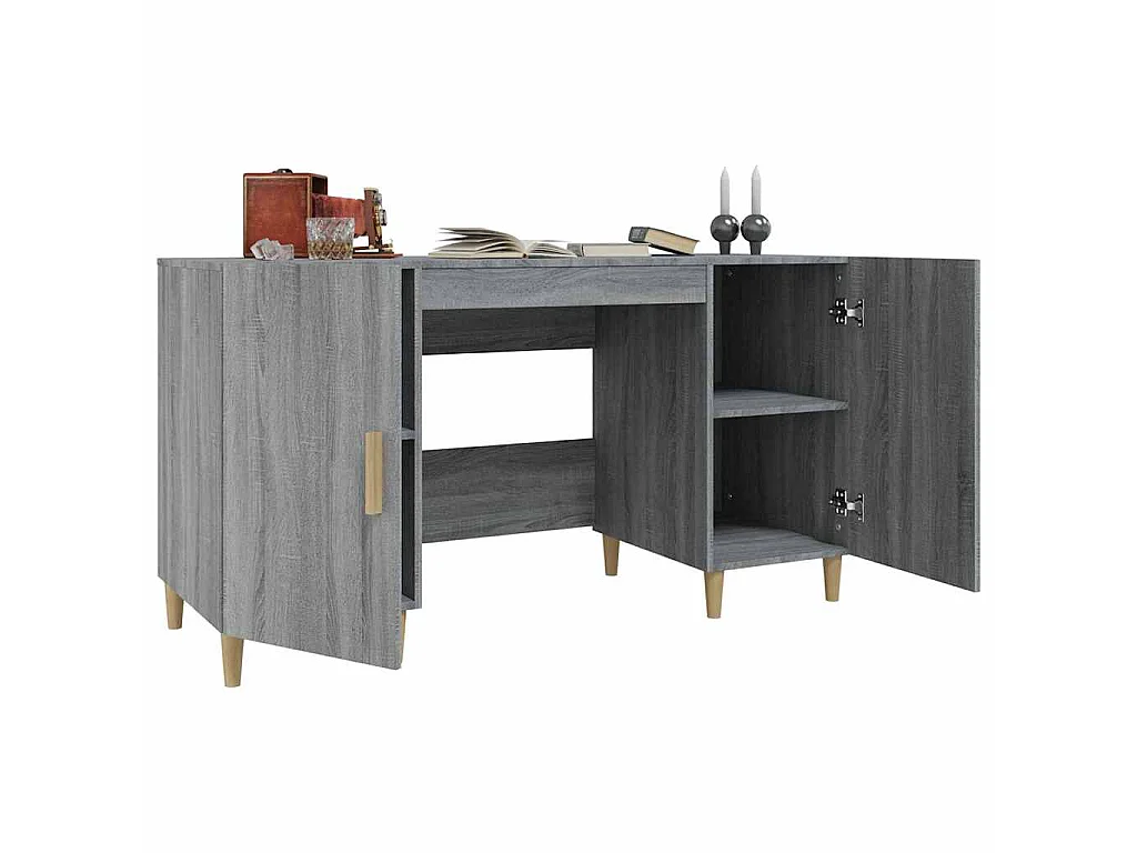 Bureau Sonoma gris 140x50x75 cm Bois d'ingénierie