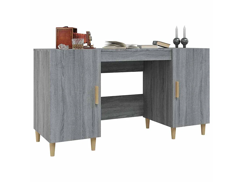Bureau Sonoma gris 140x50x75 cm Bois d'ingénierie