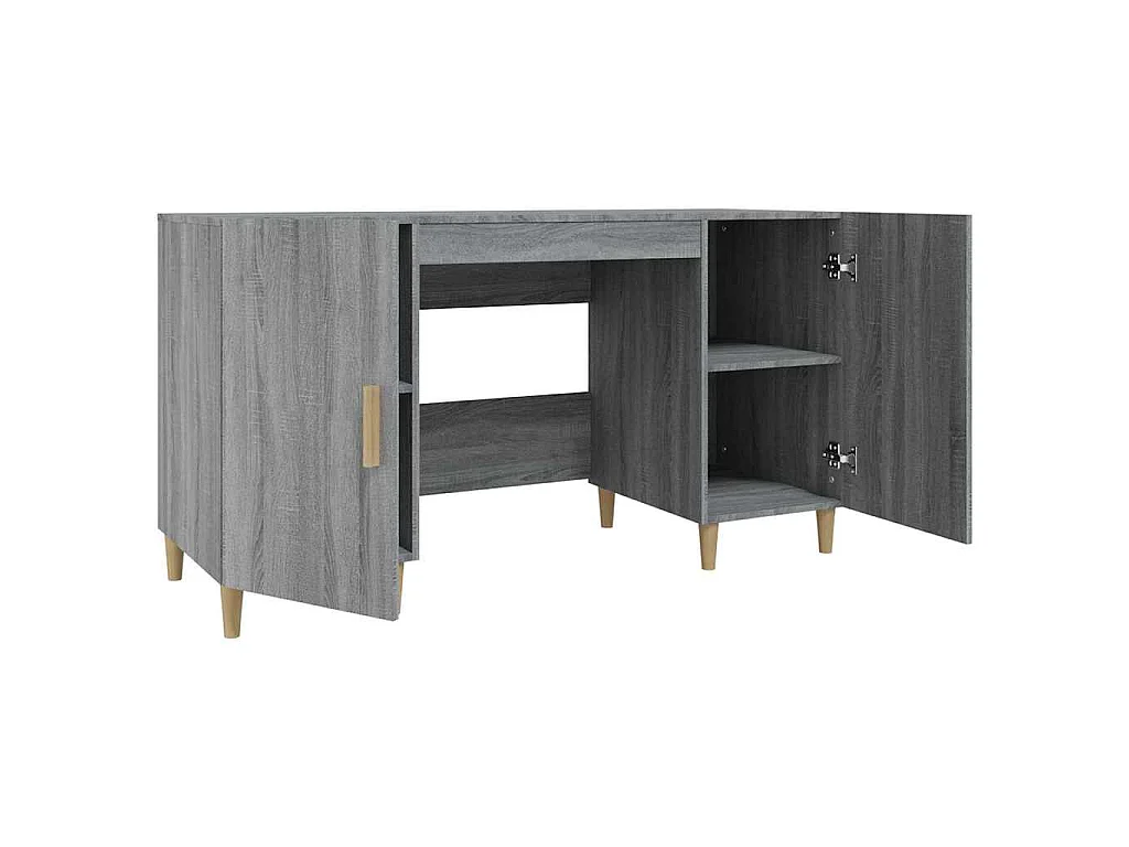 Bureau Sonoma gris 140x50x75 cm Bois d'ingénierie