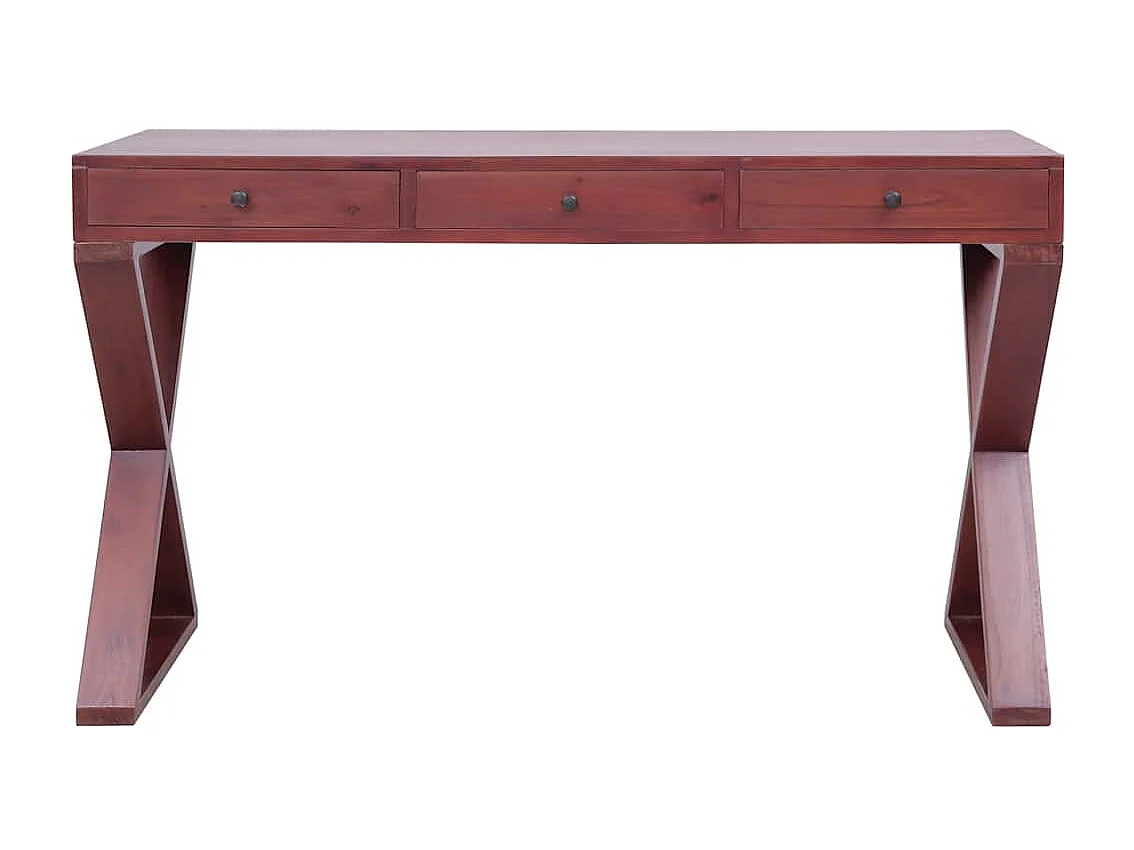 Secretária 115x47x77 cm madeira de mogno maciça castanho