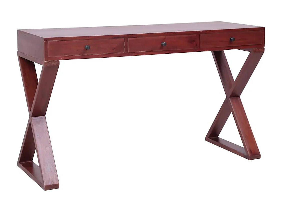 Computerbureau 115x47x77 cm massief mahoniehout bruin