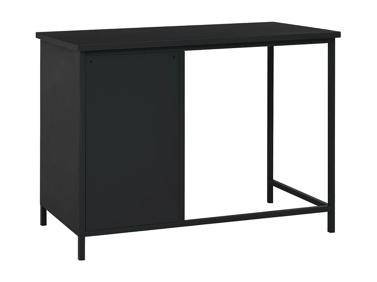 Bureau industriel avec tiroirs Noir 105x52x75 cm Acier