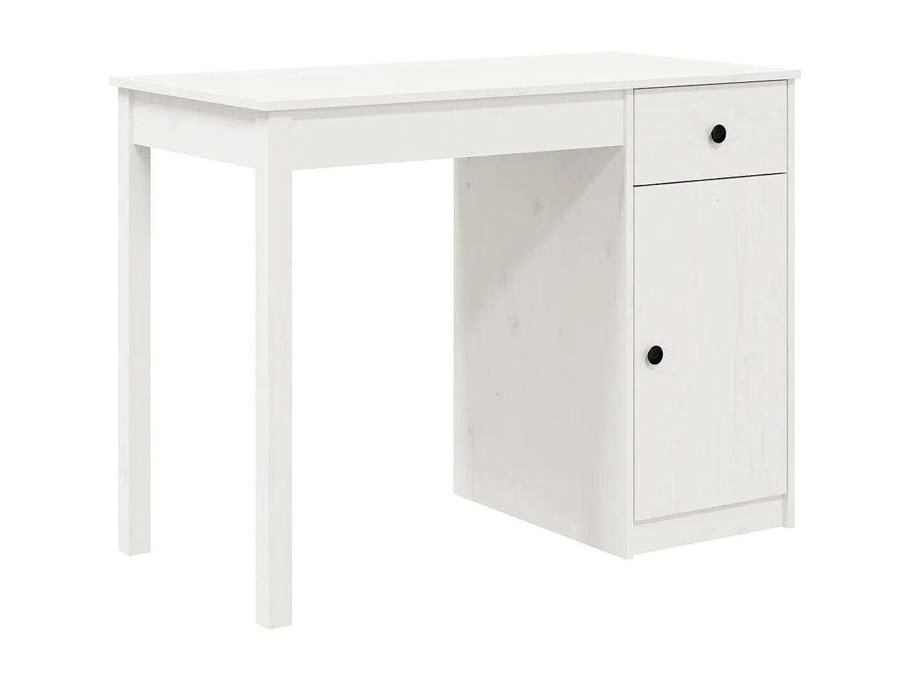 Bureau 100x50x75 cm massief grenenhout wit