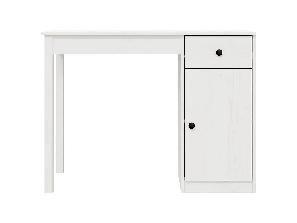 Bureau 100x50x75 cm massief grenenhout wit