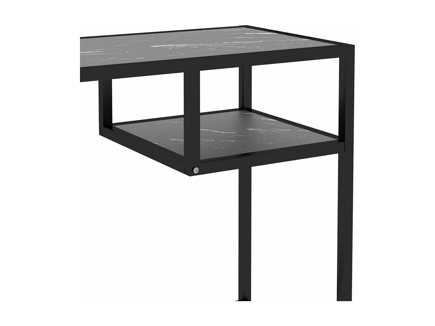 Computerbureau 100x36x74 cm gehard glas zwartmarmerkleurig