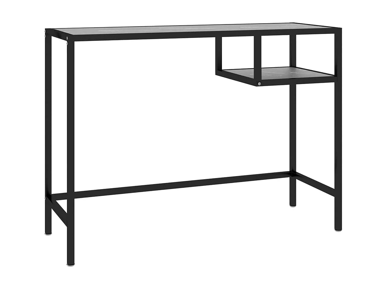 Mesa de computador vidro temperado 100x36x74 cm mármore preto