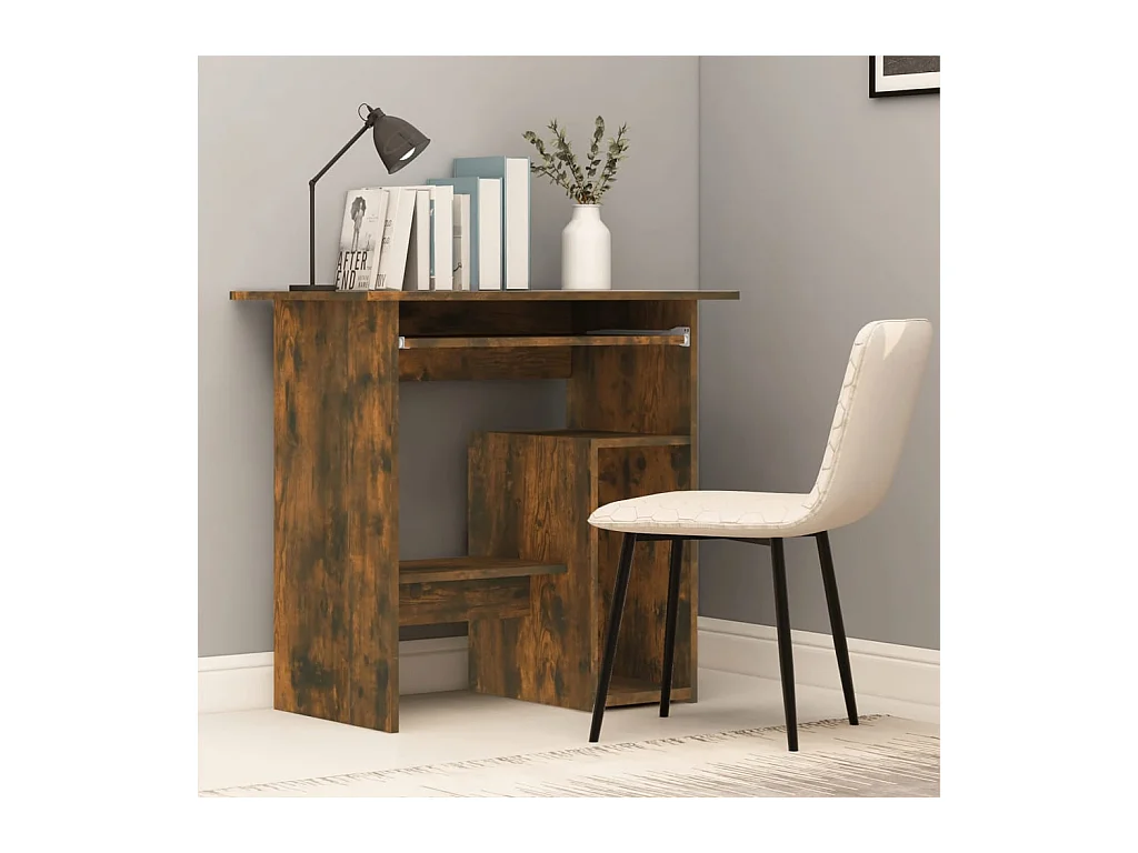 Bureau Chêne fumé 80x45x74 cm Bois d'ingénierie