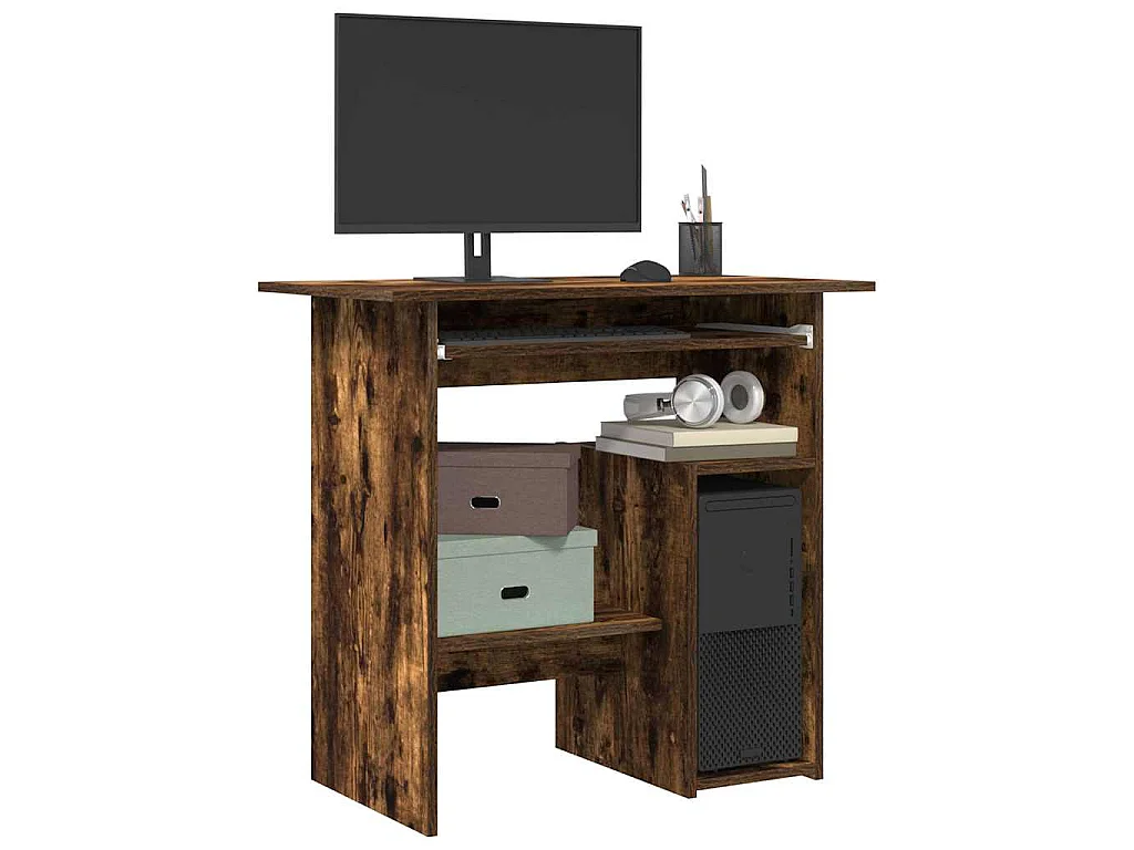 Bureau Chêne fumé 80x45x74 cm Bois d'ingénierie