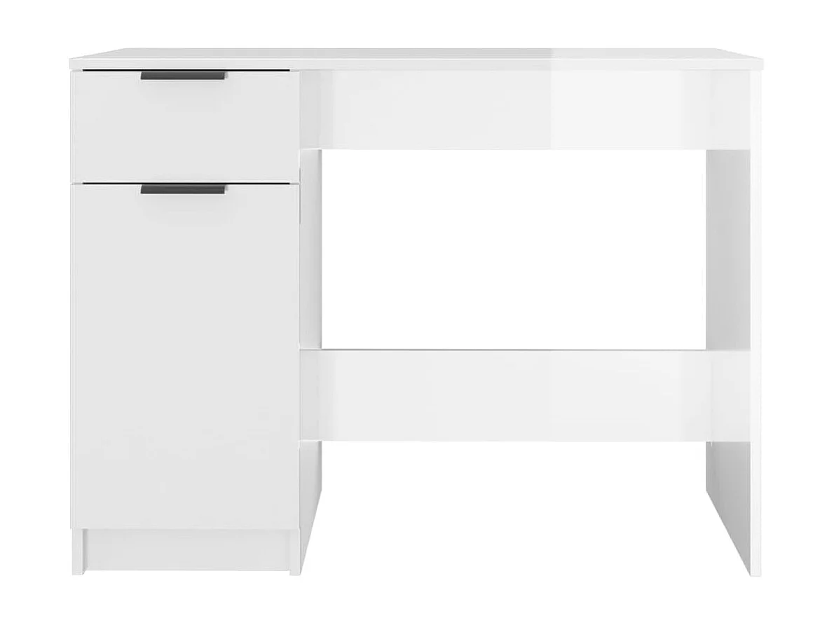 Scrivania Bianco Lucido 100x50x75 cm in Legno Multistrato