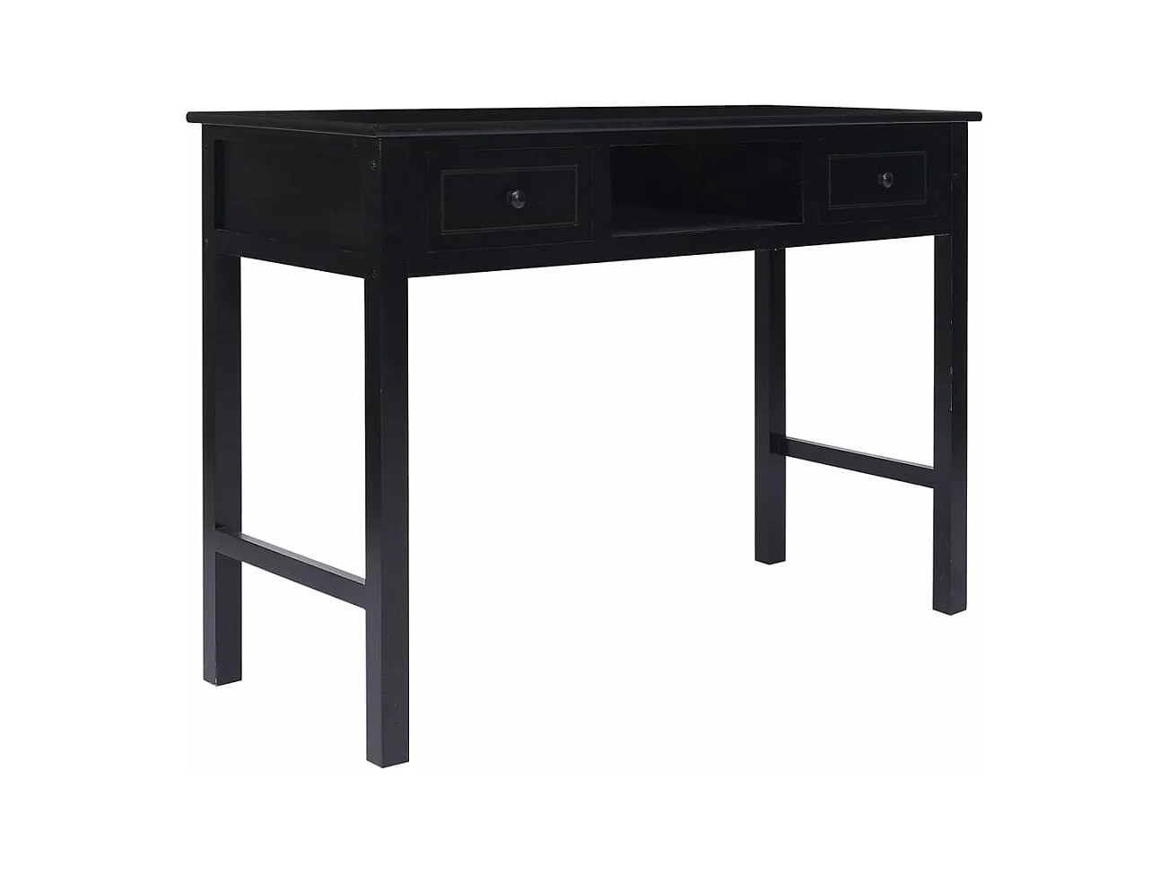 Buffet Noir 108x45x76 cm Bois de Paulownia massif