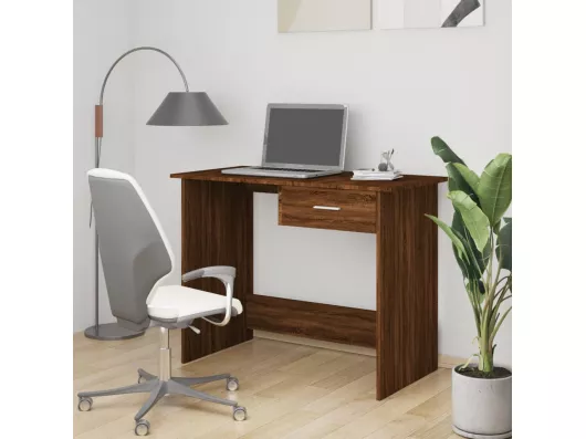 Kauf Unique Schreibtisch Braun Eichen-Optik 100x50x76 cm Holzwerkstoff