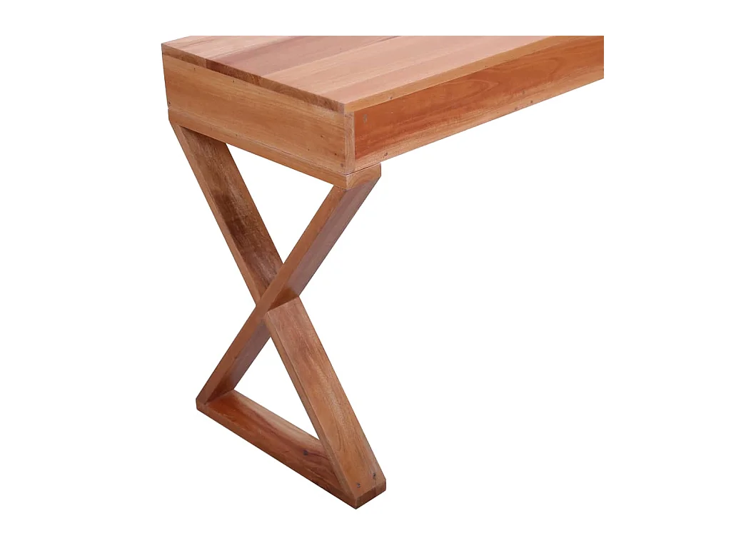 Bureau d'ordinateur Naturel 115x47x77 cm Bois d'acajou massif