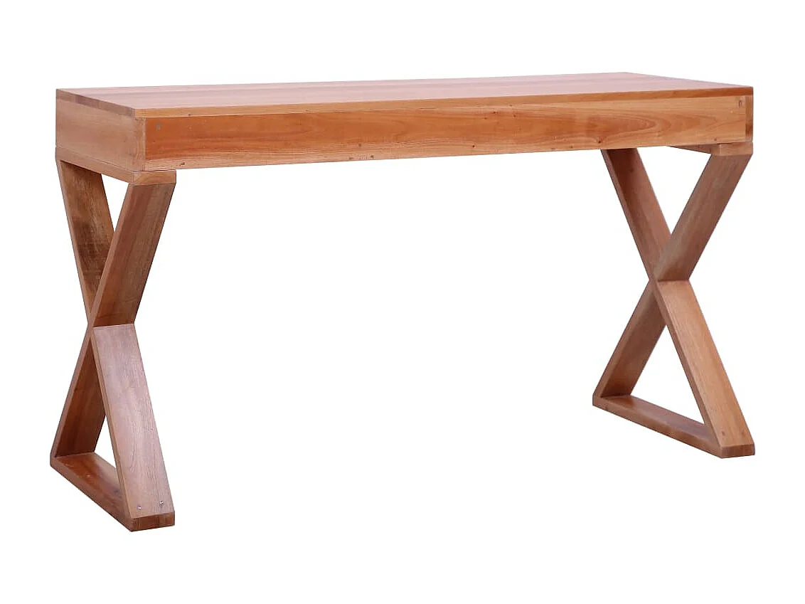 Bureau d'ordinateur Naturel 115x47x77 cm Bois d'acajou massif