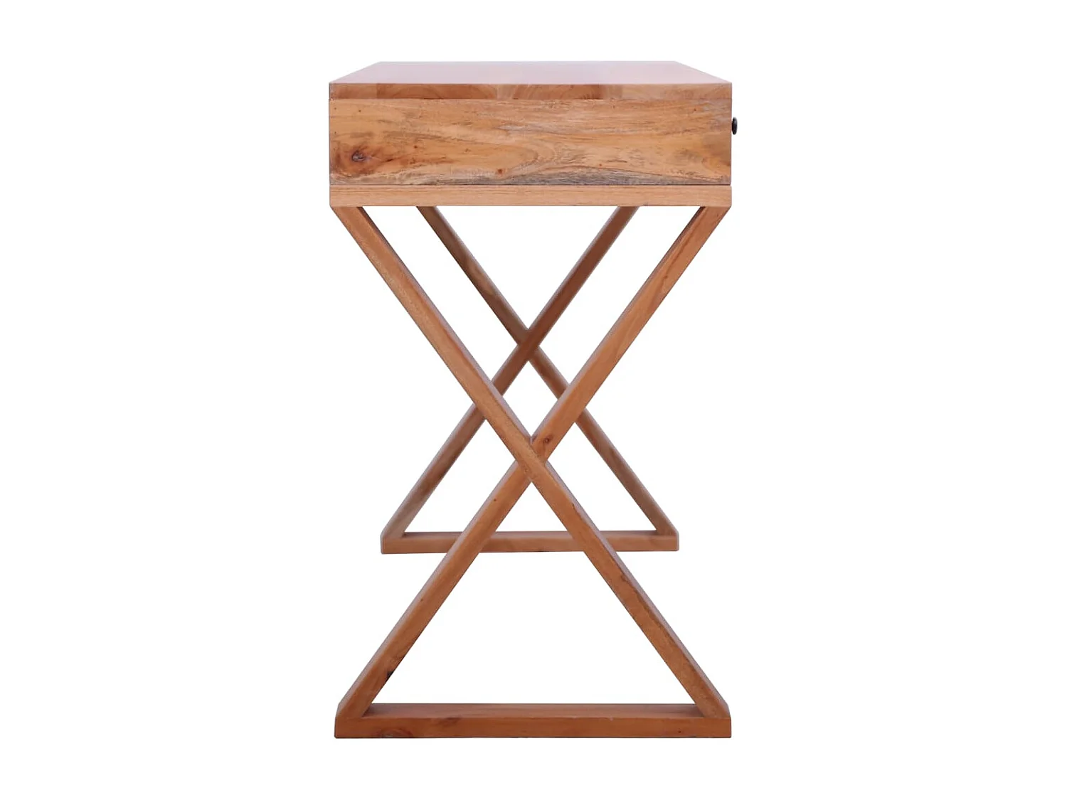 Bureau d'ordinateur Naturel 115x47x77 cm Bois d'acajou massif