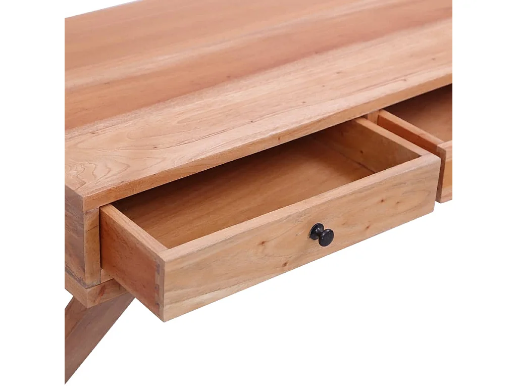 Bureau d'ordinateur Naturel 115x47x77 cm Bois d'acajou massif