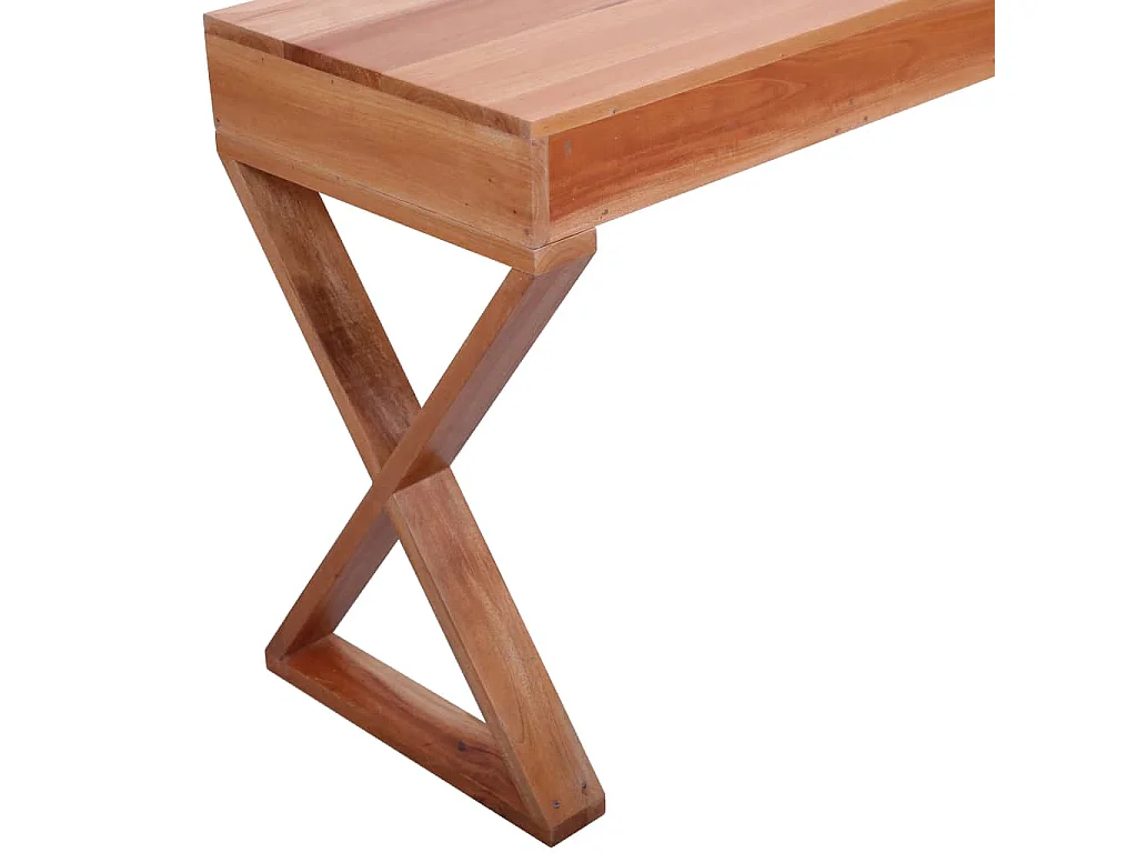 Bureau d'ordinateur Naturel 115x47x77 cm Bois d'acajou massif