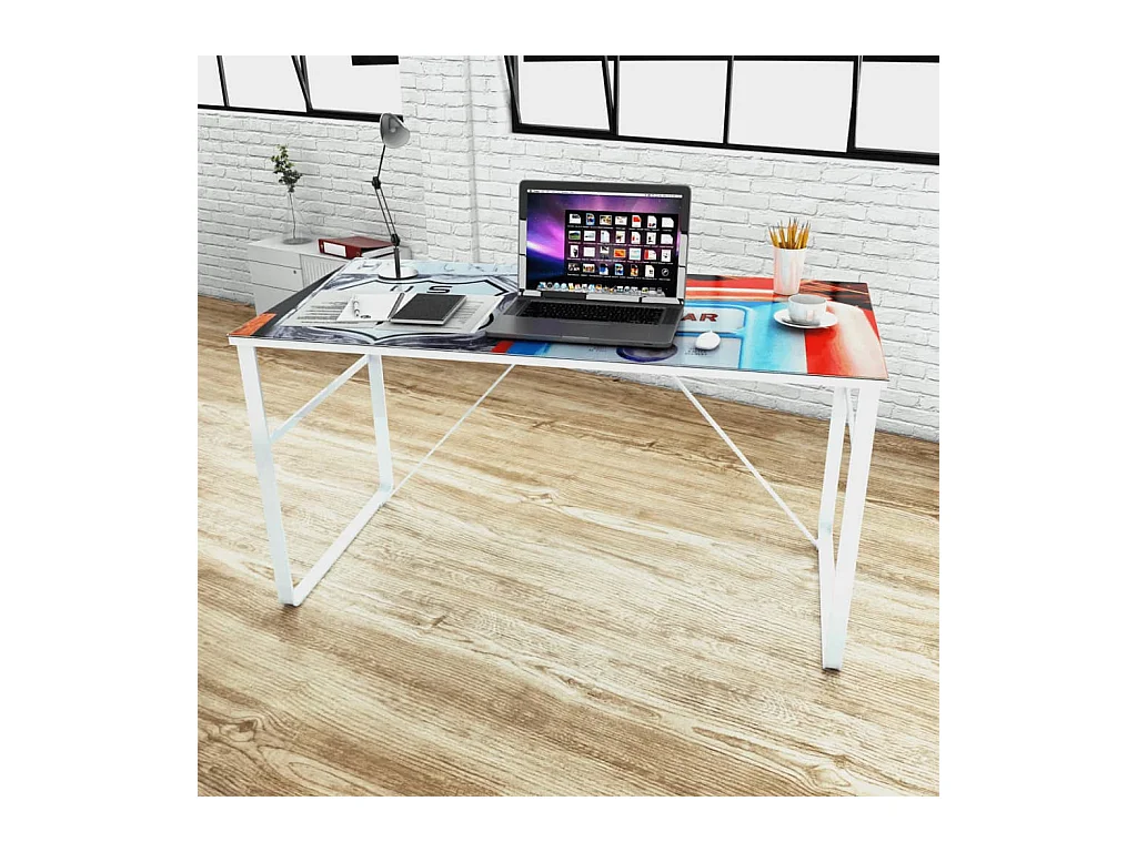 Schreibtisch mit Lifestyle Print