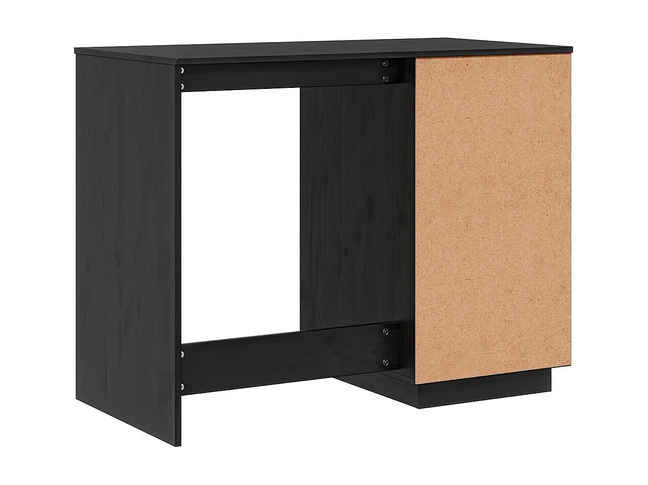 Bureau Noir 95x50x75 cm Bois massif de pin