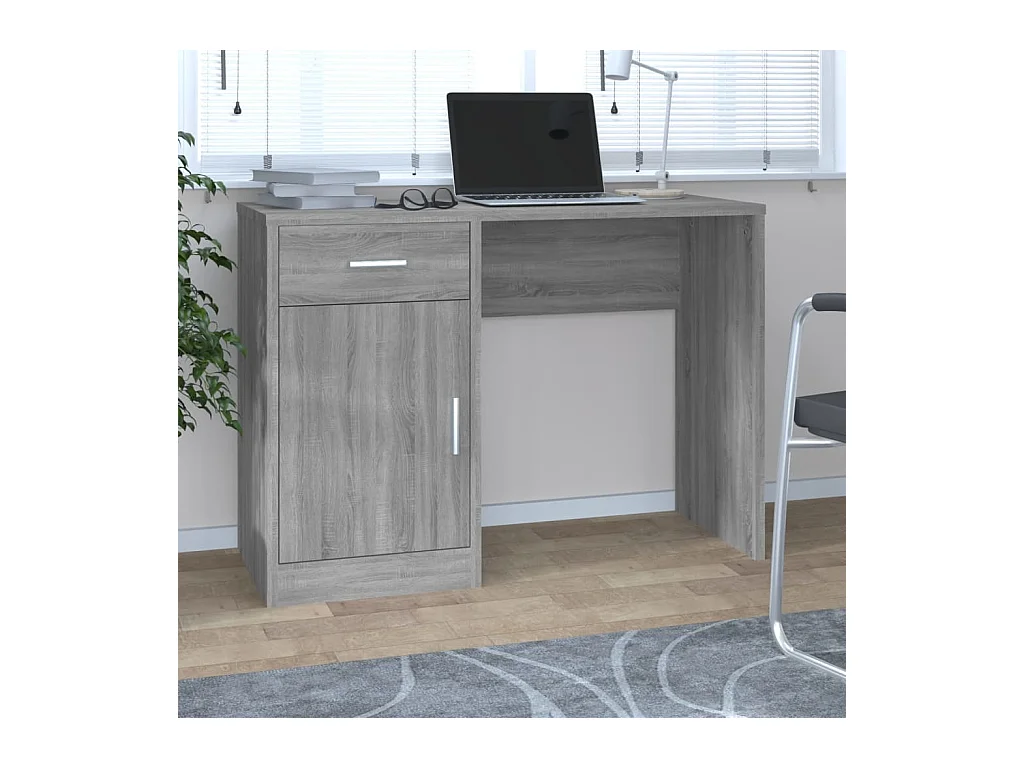 Bureau avec tiroir et armoire Sonoma gris 100x40x73 cm