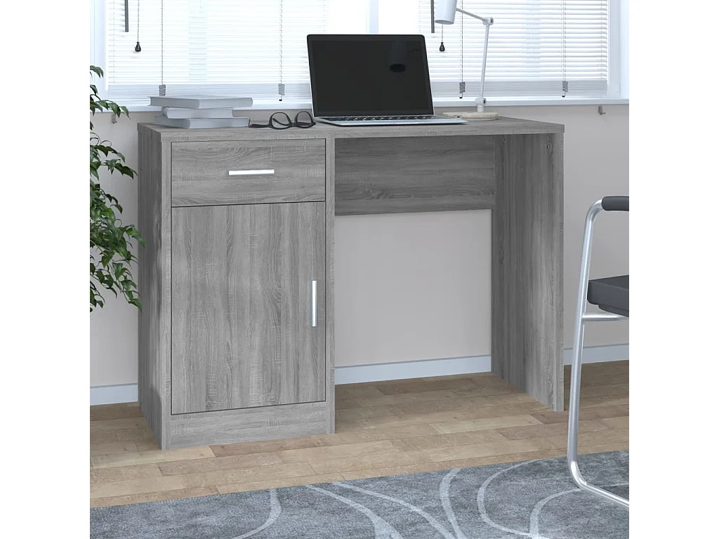 Bureau avec tiroir et armoire Sonoma gris 100x40x73 cm