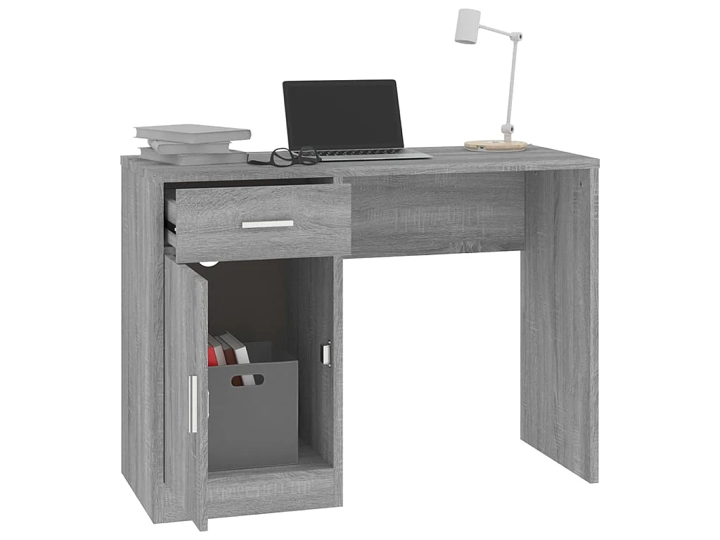 Bureau avec tiroir et armoire Sonoma gris 100x40x73 cm