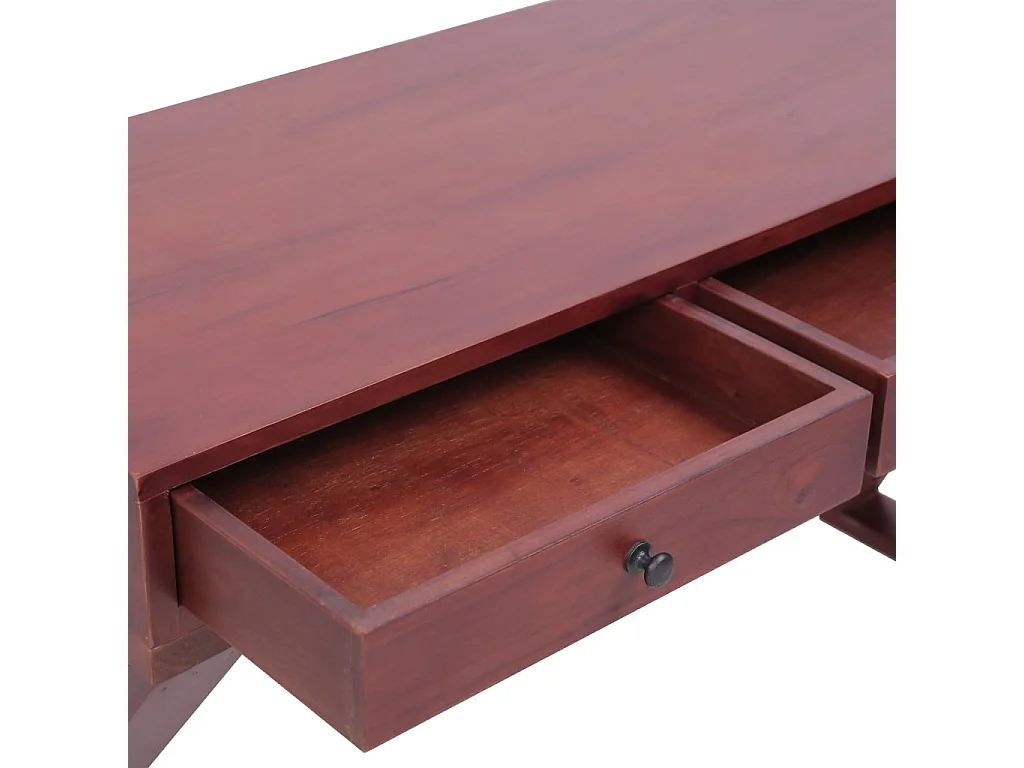 Secretária 132x47x77 cm madeira de mogno maciça castanho