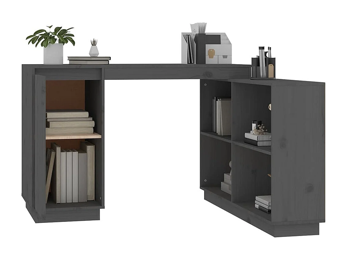 Bureau Gris 110x50x75 cm Bois massif de pin