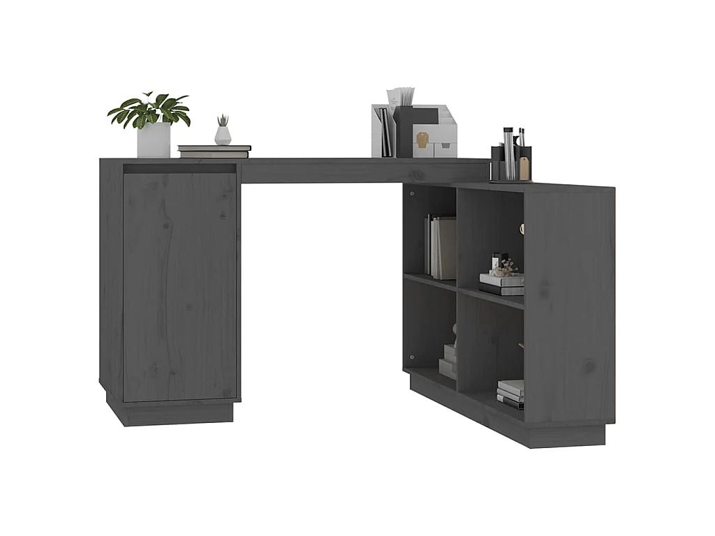 Bureau Gris 110x50x75 cm Bois massif de pin