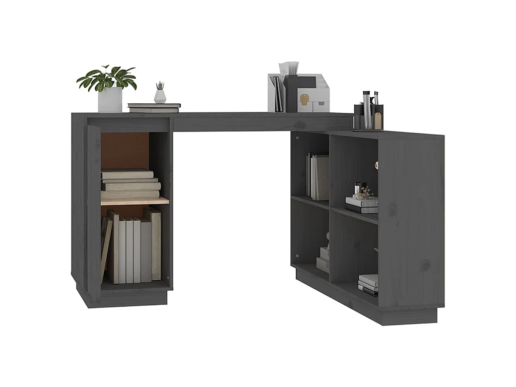 Bureau Gris 110x50x75 cm Bois massif de pin