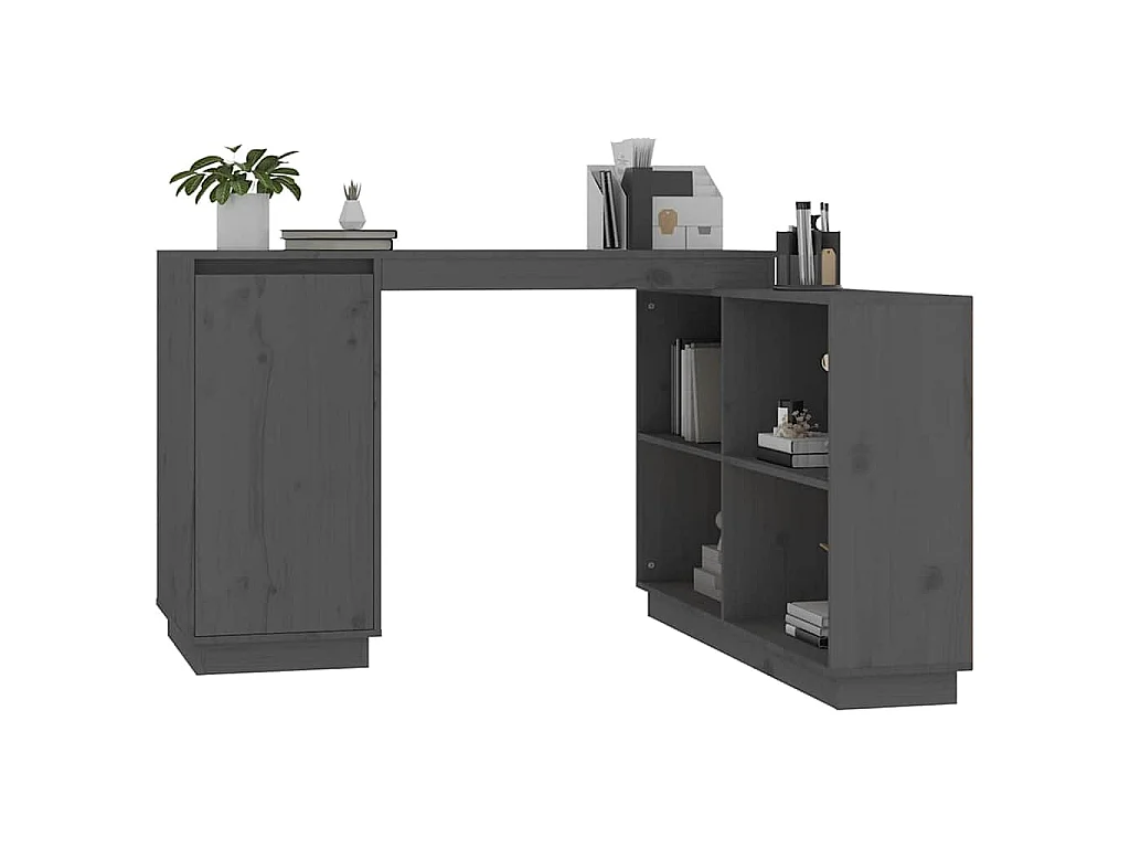Bureau 110x50x75 cm massief grenenhout grijs