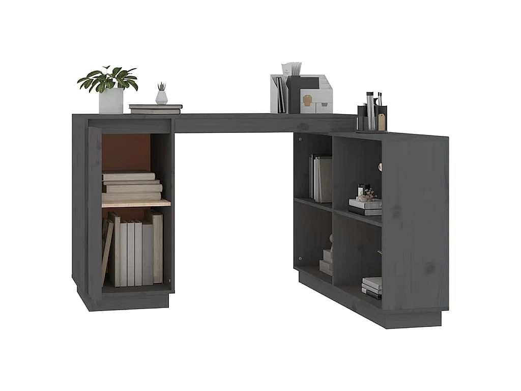 Bureau 110x50x75 cm massief grenenhout grijs