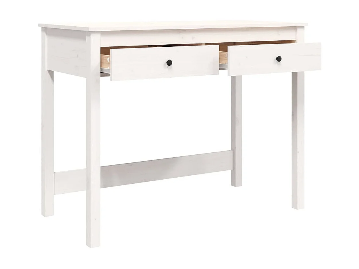 Bureau met lades 100x50x78 cm massief grenenhout wit