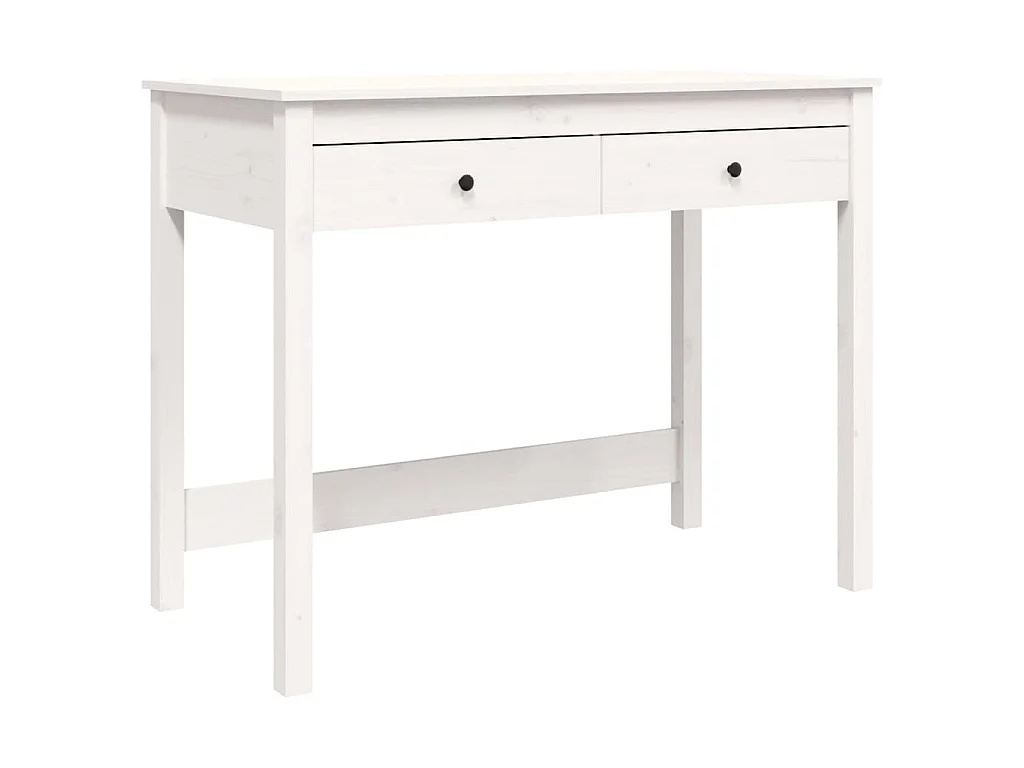 Bureau met lades 100x50x78 cm massief grenenhout wit