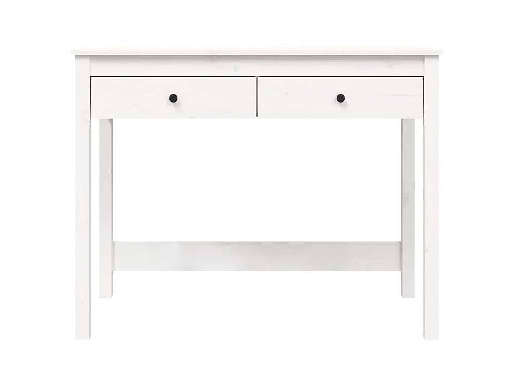 Bureau met lades 100x50x78 cm massief grenenhout wit