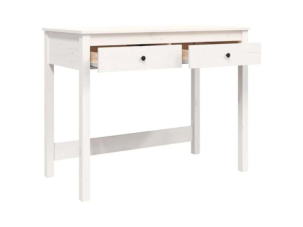 Bureau met lades 100x50x78 cm massief grenenhout wit