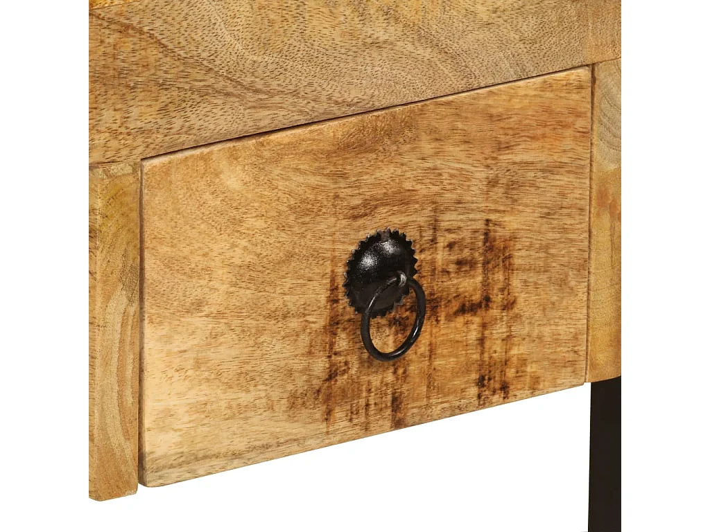 Secretária com 2 gavetas madeira mangueira maciça 110x50x77 cm