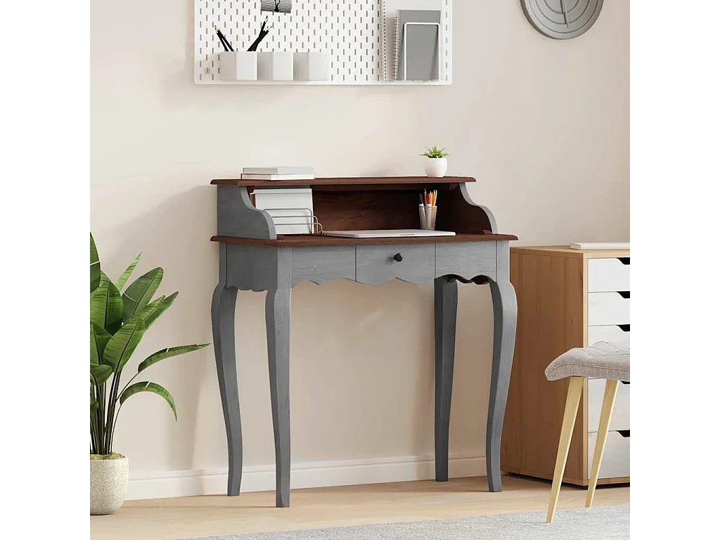 Bureau d'écriture bois d'acajou massif 80x40x92 cm
