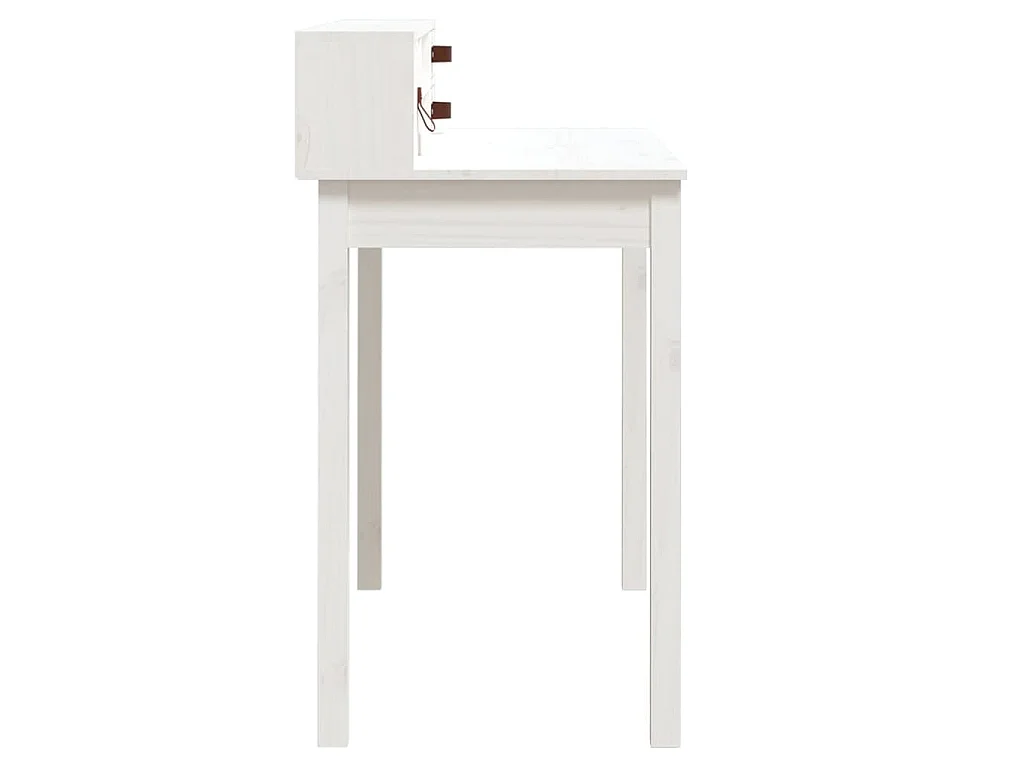 Scrivania Bianca 110x50x93 cm in Legno Massello di Pino