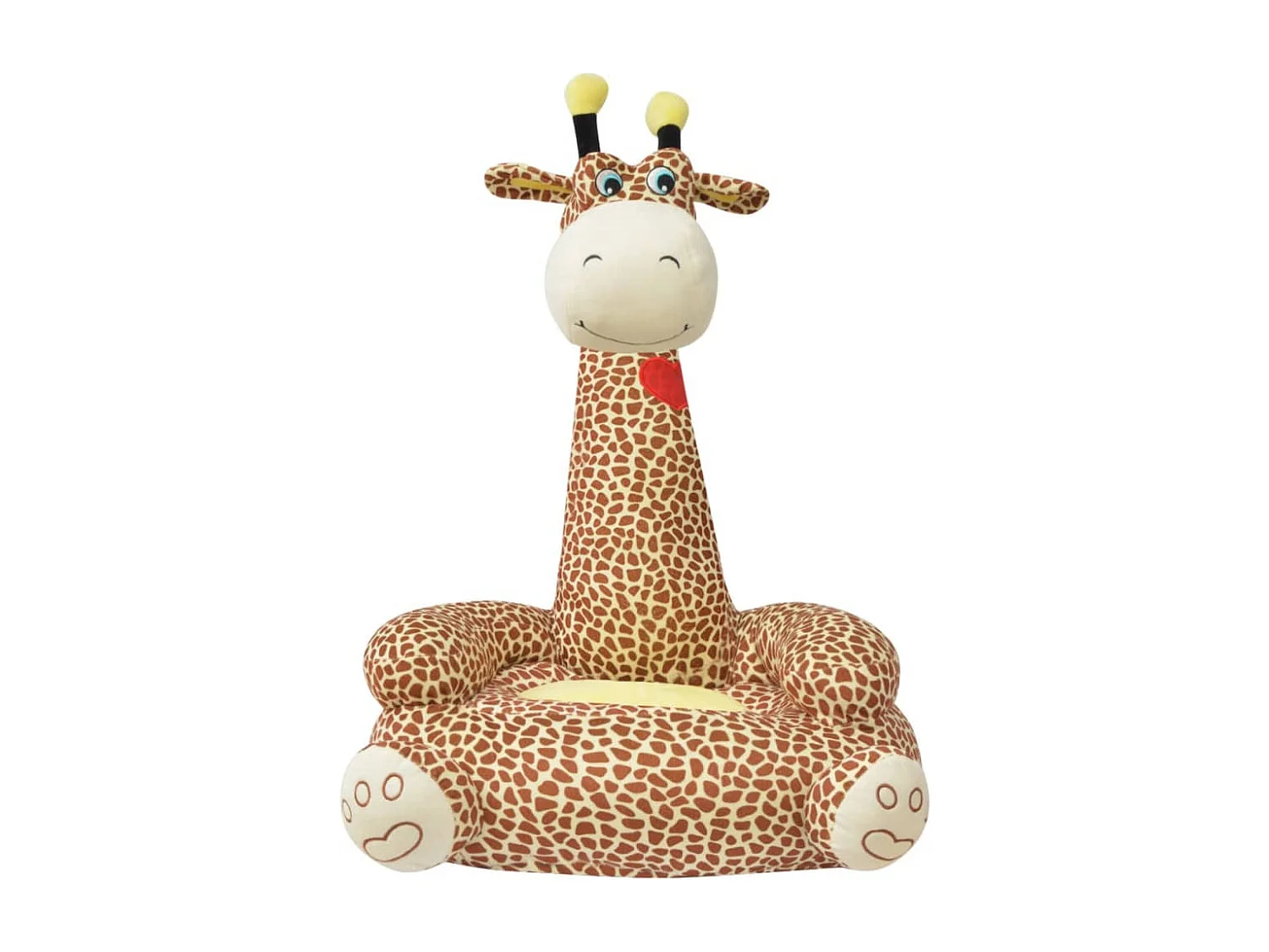 Chaise en peluche pour enfants Girafe Marron