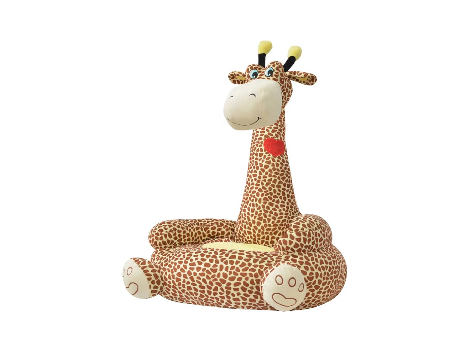 Chaise en peluche pour enfants Girafe Marron