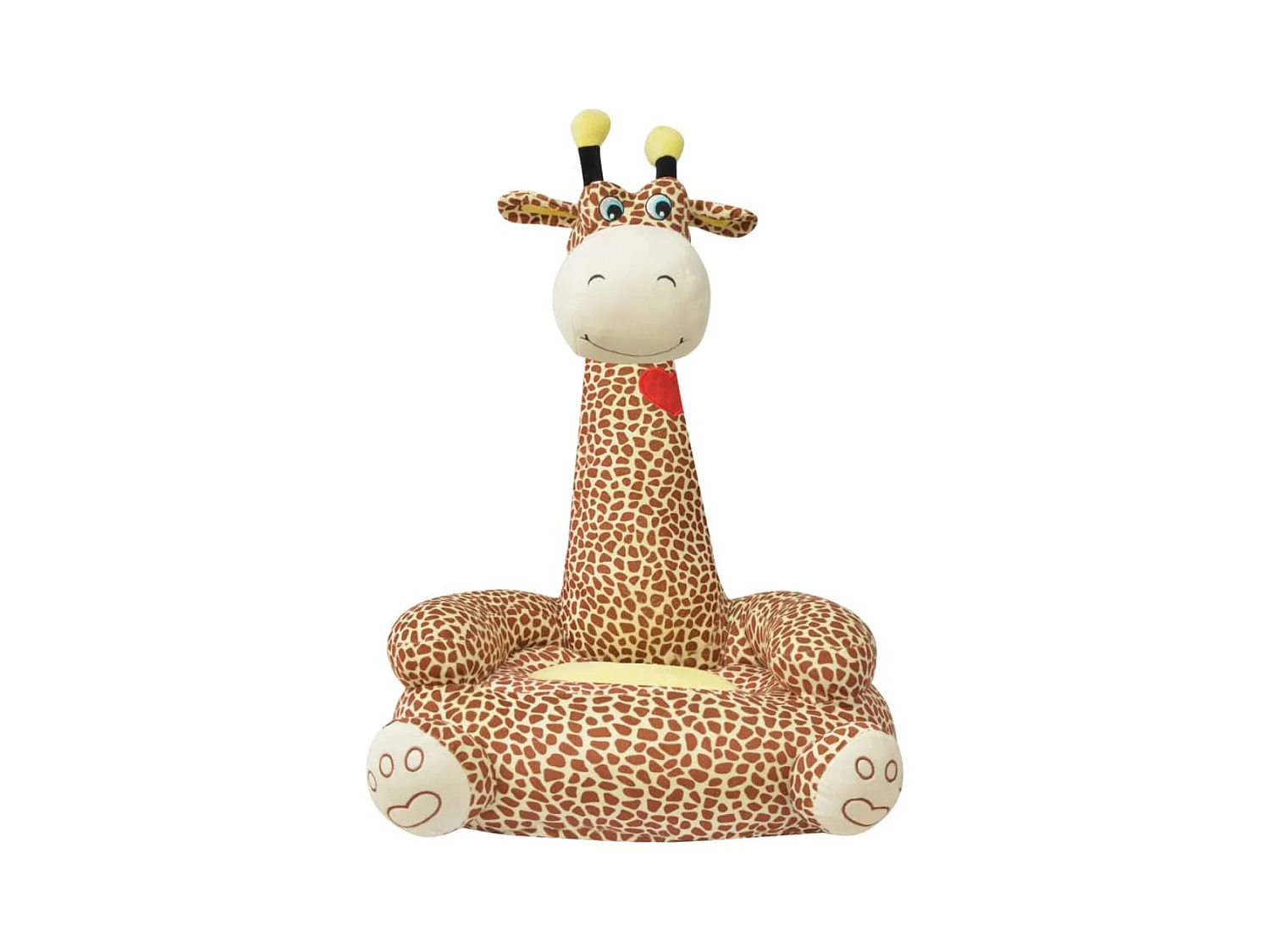 Plüsch-Kindersessel Giraffe Braun