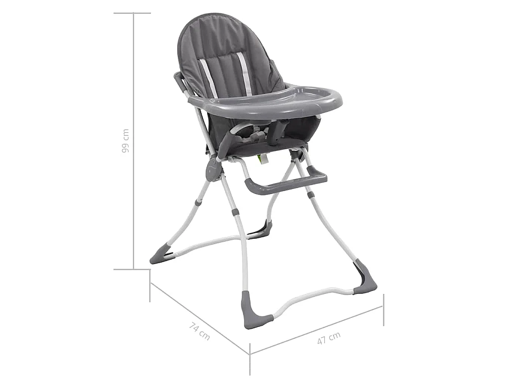 Chaise haute pour bébé Gris et blanc