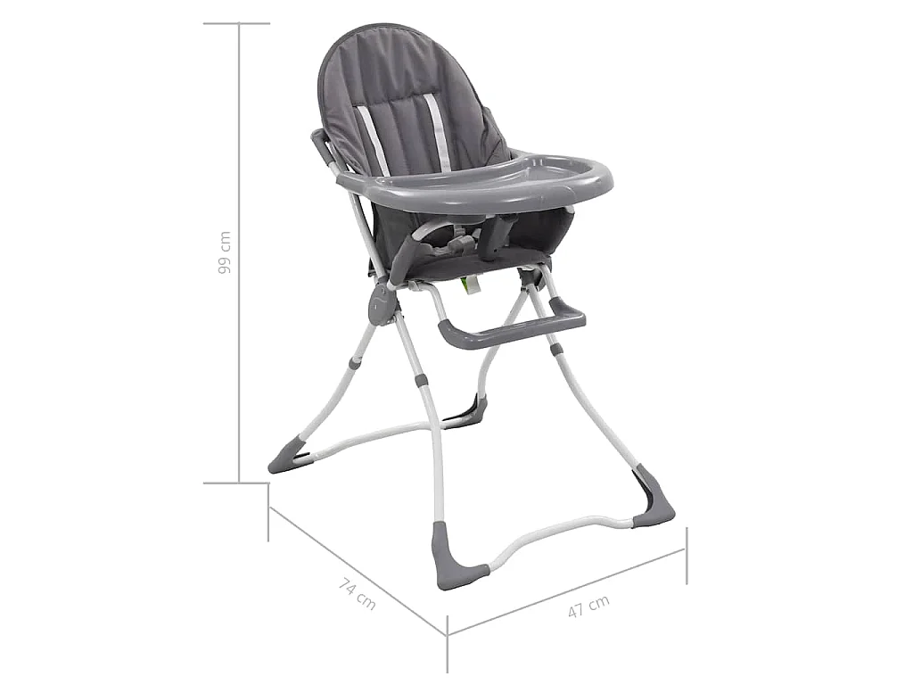 Chaise haute pour bébé Gris et blanc