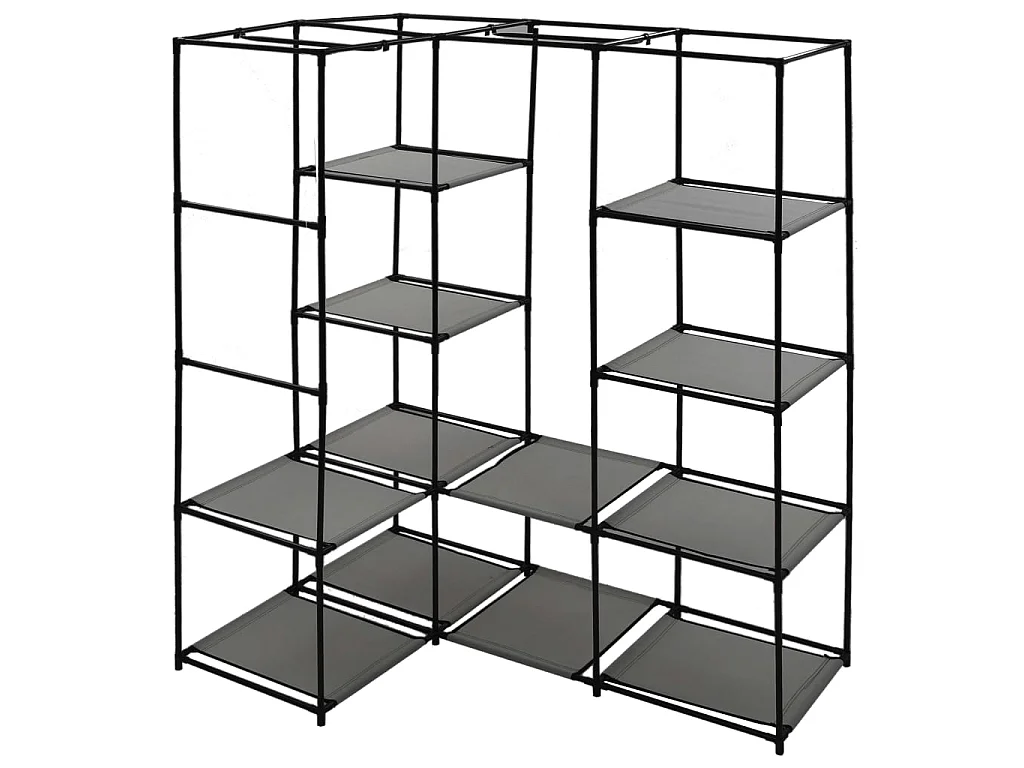 Garde-robe d'angle Gris 130 x 87 x 169 cm
