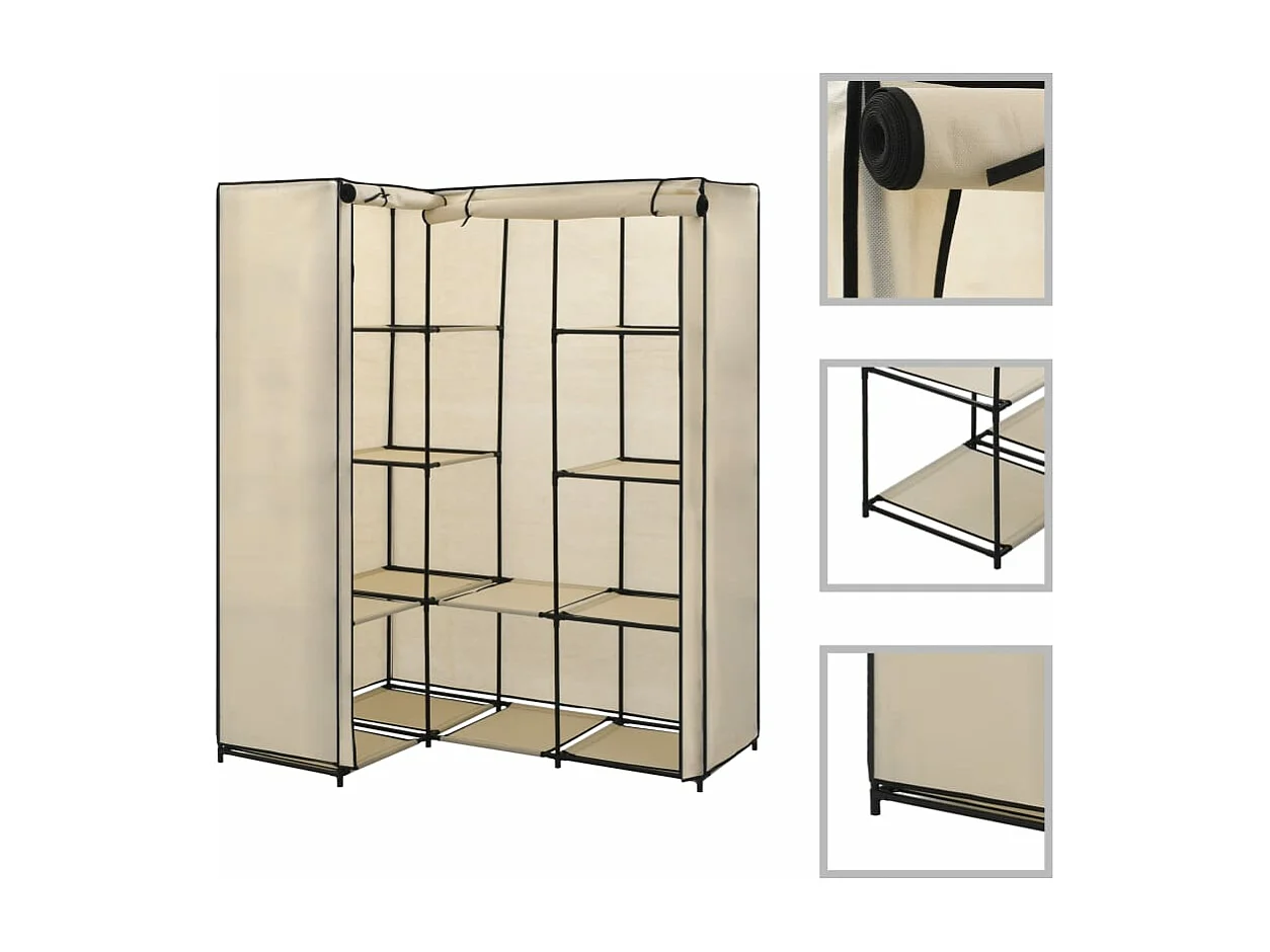 Eckkleiderschrank Creme 130 x 87 x 169 cm