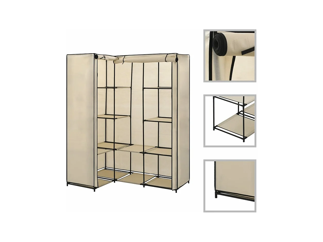 Garde-robe d'angle Crème 130 x 87 x 169 cm