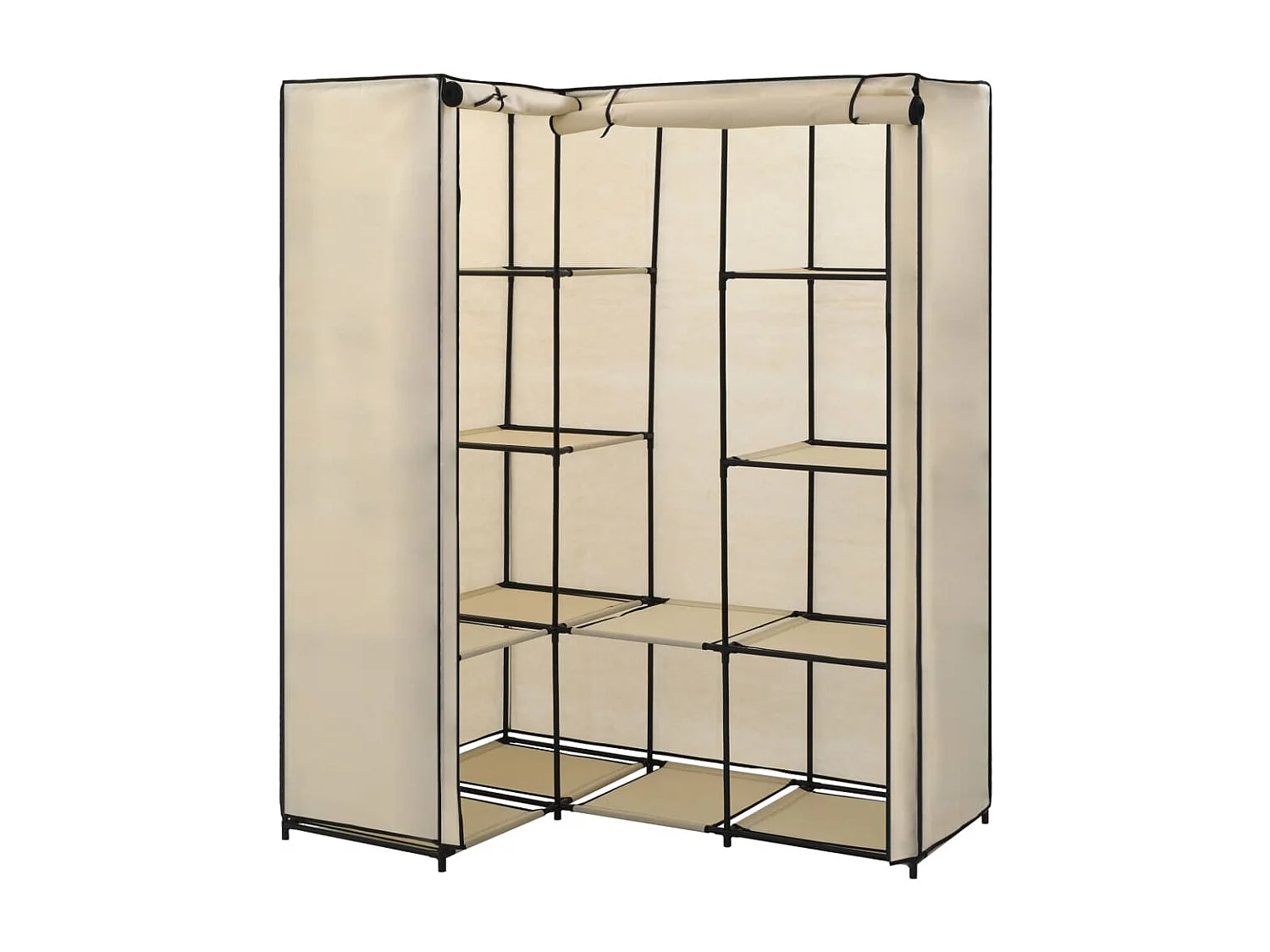 Armario de esquina color crema 130x87x169 cm