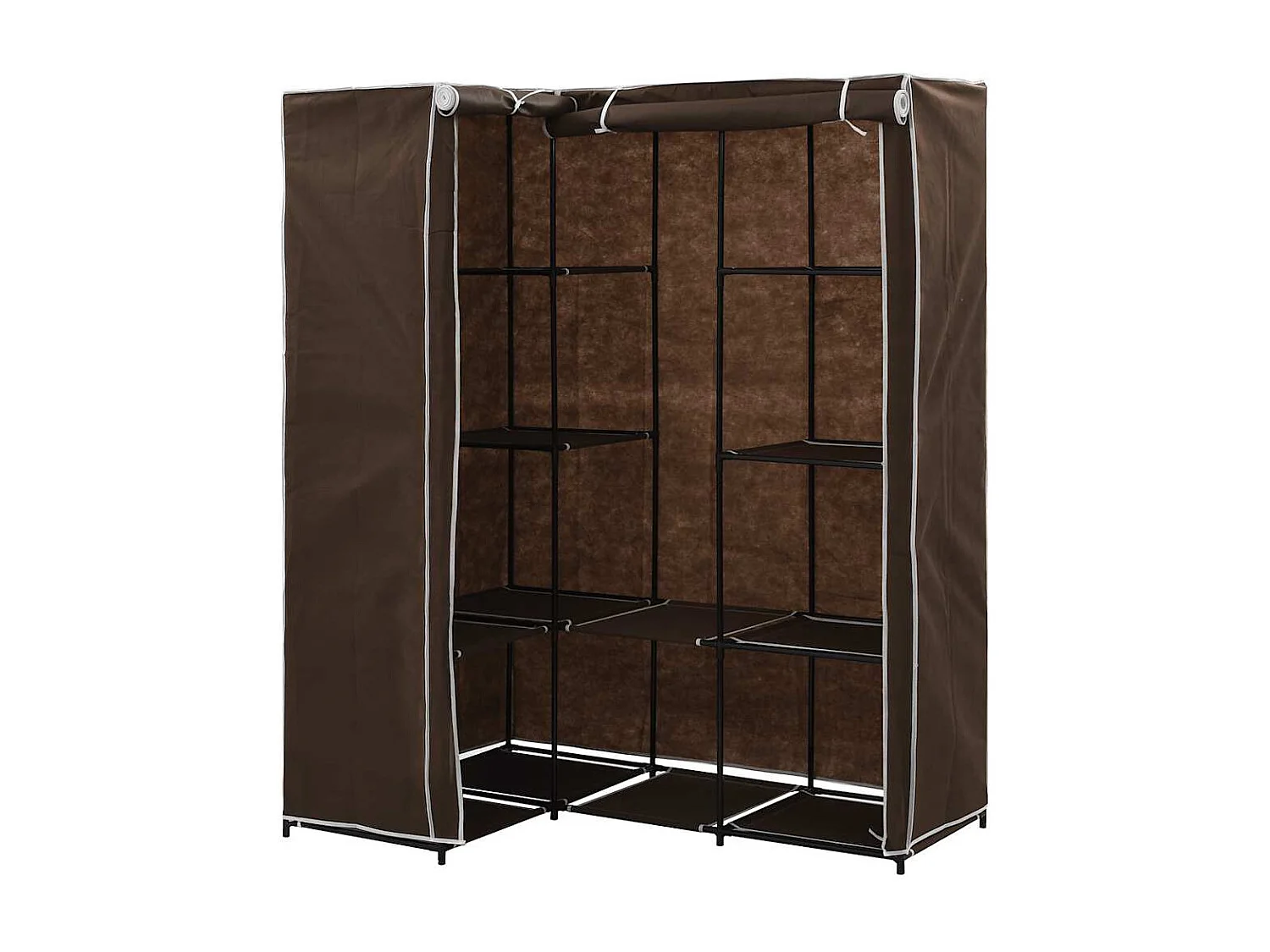 Hoekkledingkast 130x87x169 cm bruin