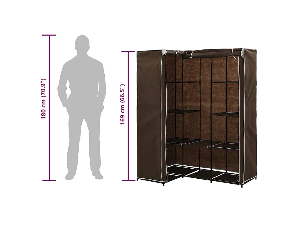 Garde-robe d'angle Marron 130x87x169 cm