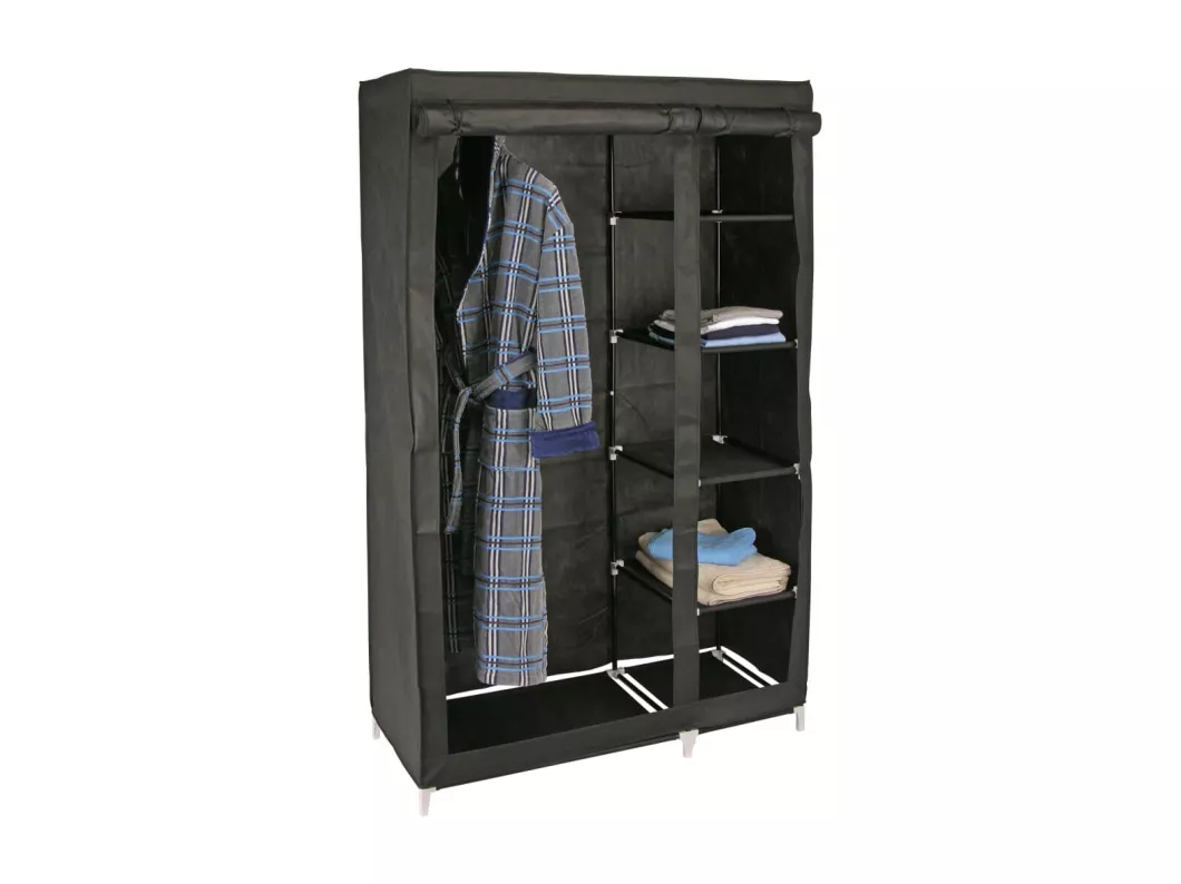 Kauf Unique HI Kleiderschrank 110x46x178 cm Stoff Schwarz